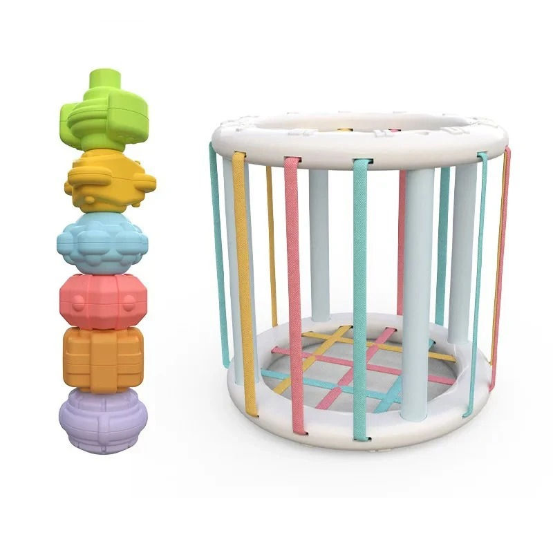 Thumbnail: Baby Montessori Shape Sorter Cube Rainbow Colorful Blocks Sorting Game Infant Co