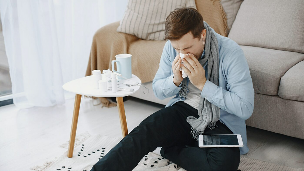 University student unwell with freshers' flu