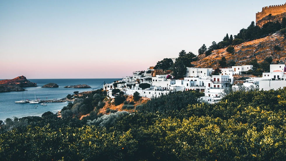 Rhodes, Greece view. Solo holidays in UK and Europe