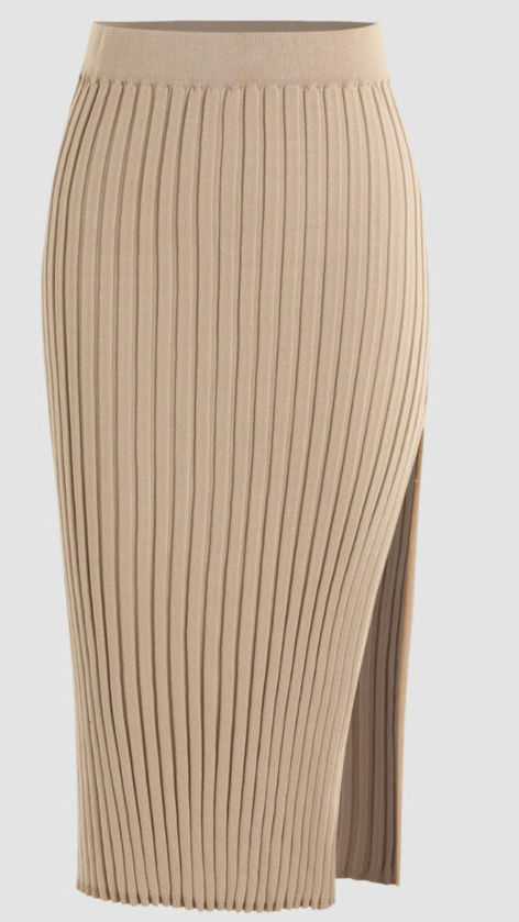 knitted broown skirt Cider light academia