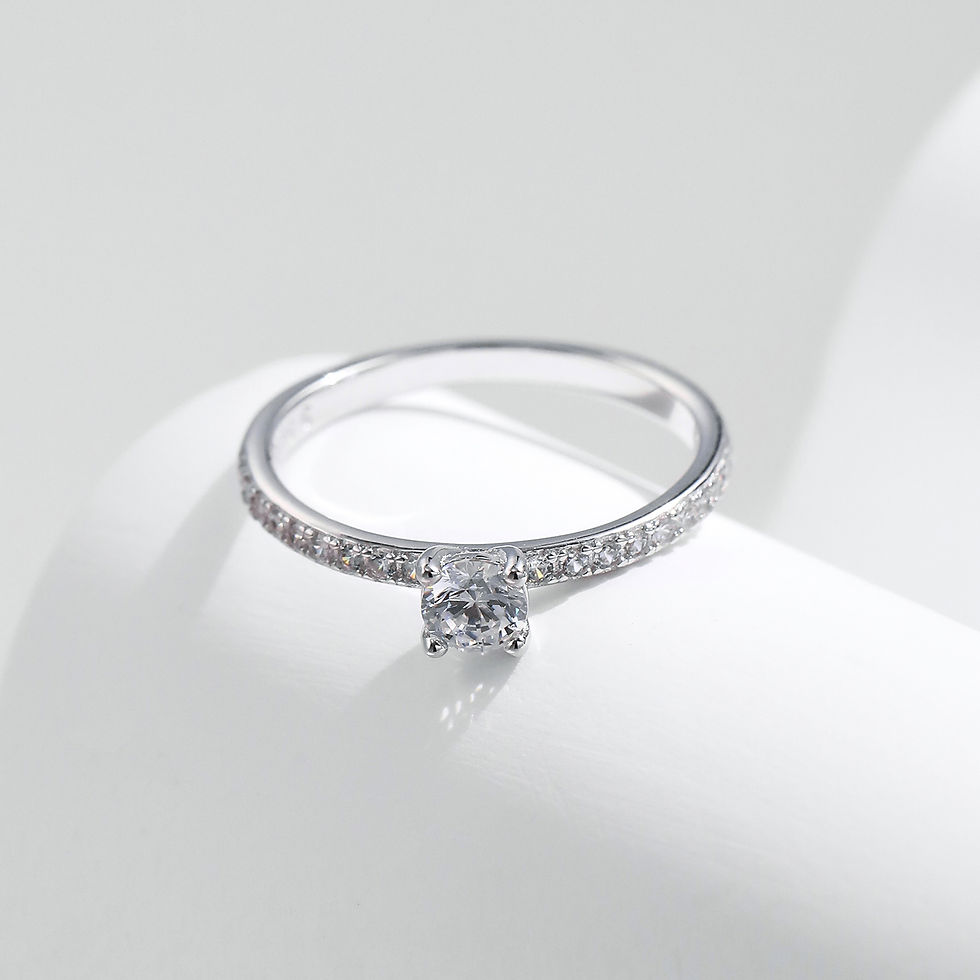 Thumbnail: MODIAN D Color Moissanite Ring Delicate Square 925 Sterling Silver Lab Diamond R