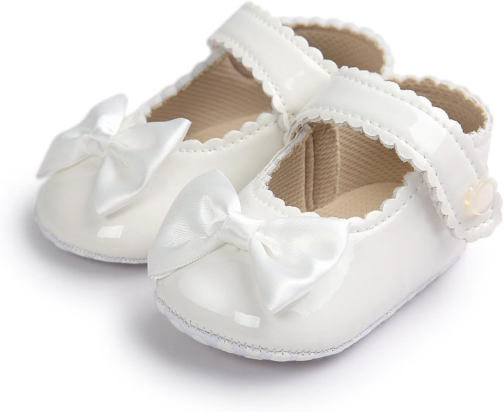Mary Jane Flats - White Bow