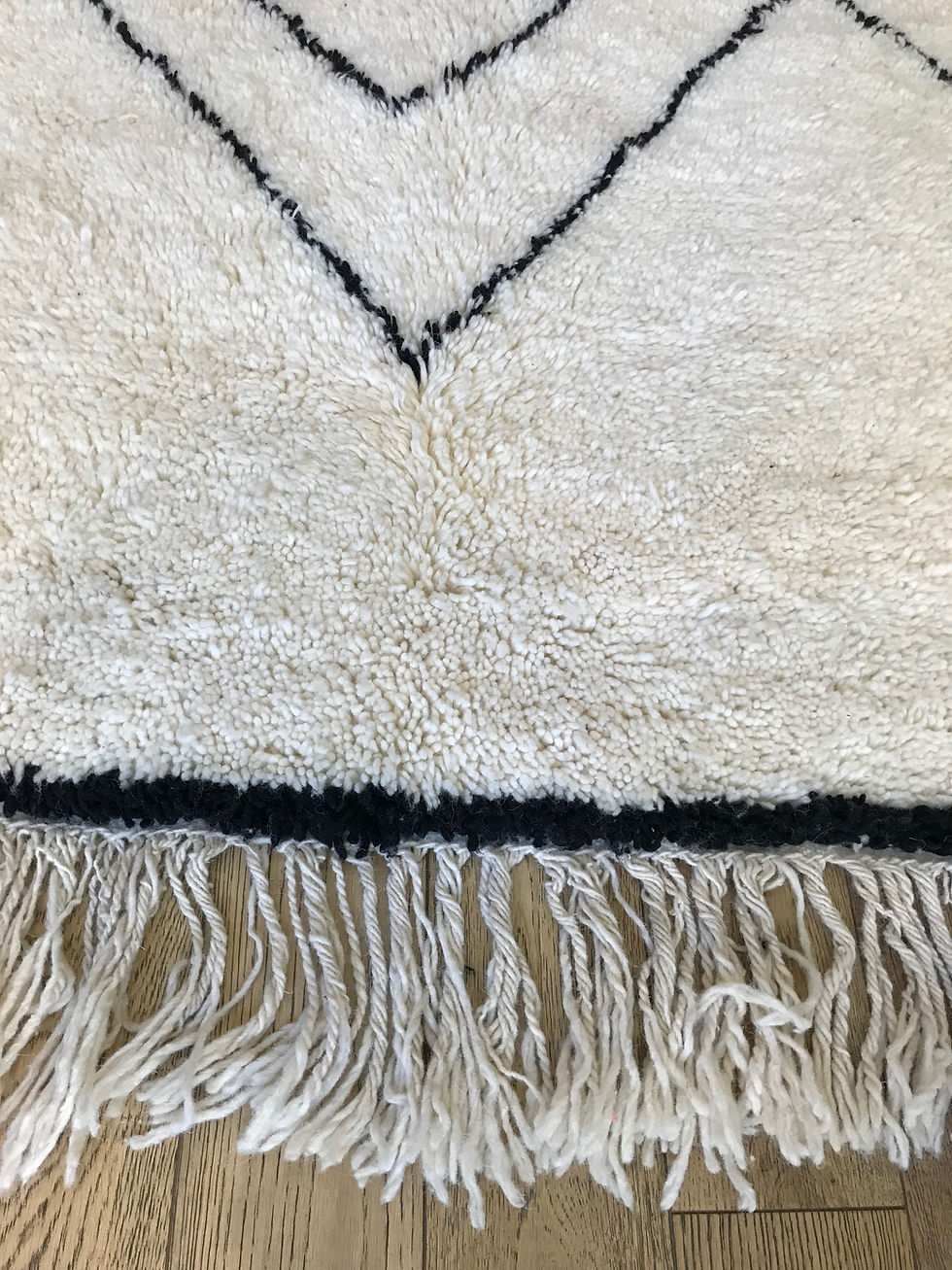 Miniature : Tapis berbère noir et blanc abstrait