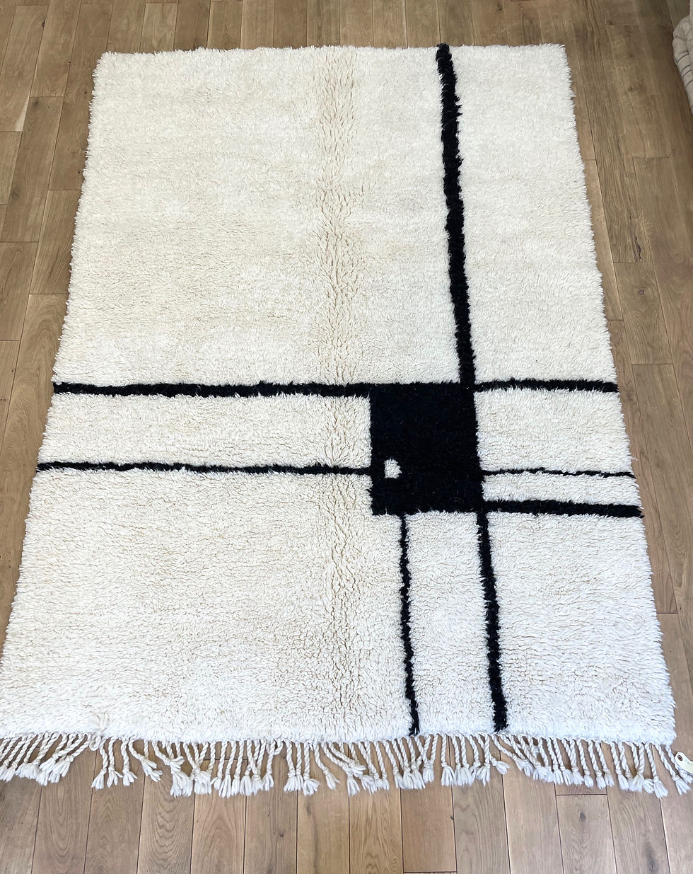 Miniature : Tapis berbère noir et blanc graphique