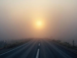 霧がかった道の先に光が差し込む風景。不透明な状況の中でも、希望や解決への道筋が存在することを表現したイメージ画像
