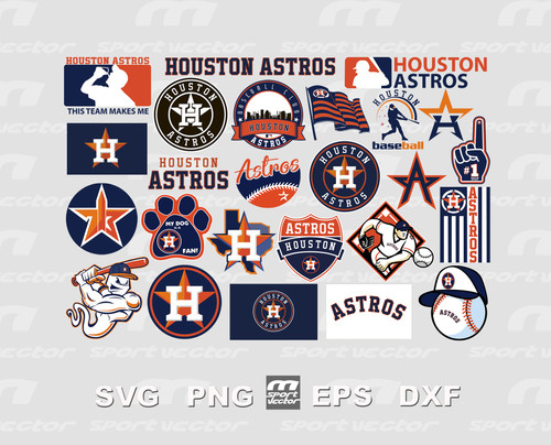 Houston Astros MLB Team SVG Bundle Baseball SVG & MLB Clipart