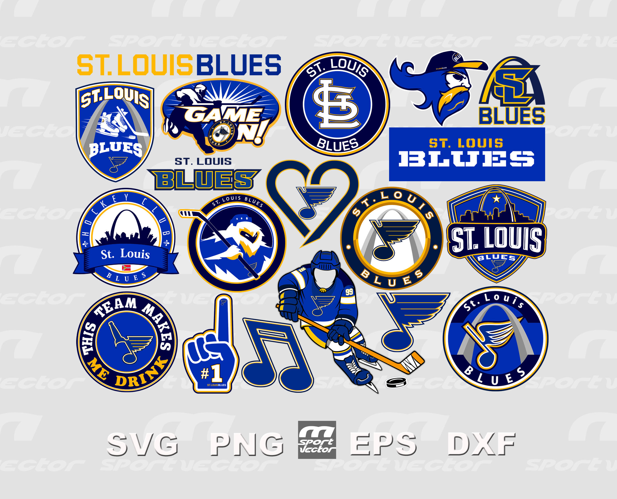 St. Louis Blues NHL Team SVG Bundle | Hockey SVG  NHL Clipart