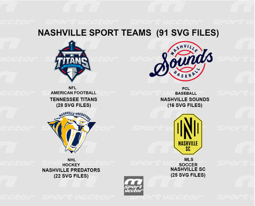 Nashville SVG Bundle | Nashville Teams SVG Sport Clipart | MagicSportVector