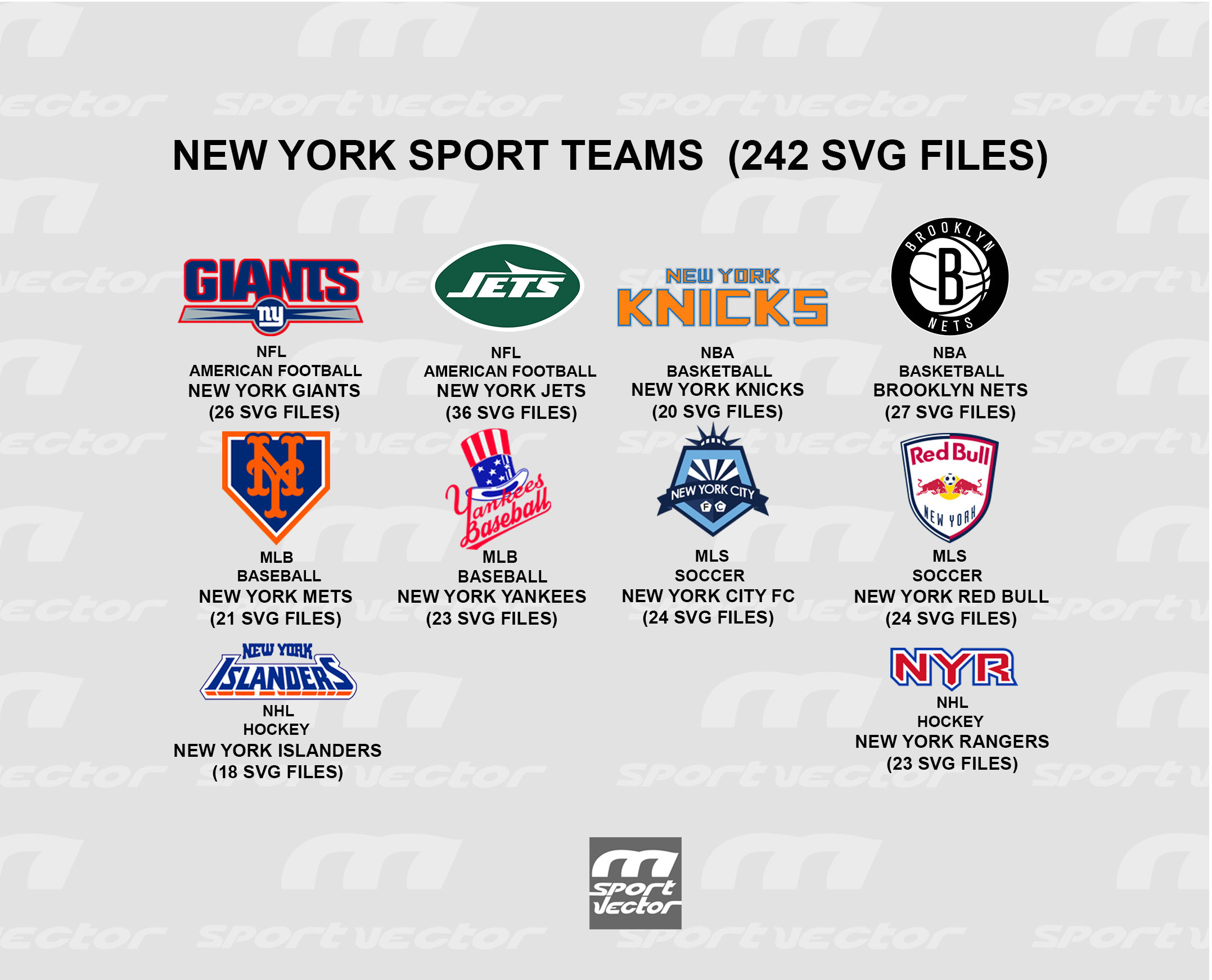 New York SVG Bundle | New York Teams SVG Sport Clipart