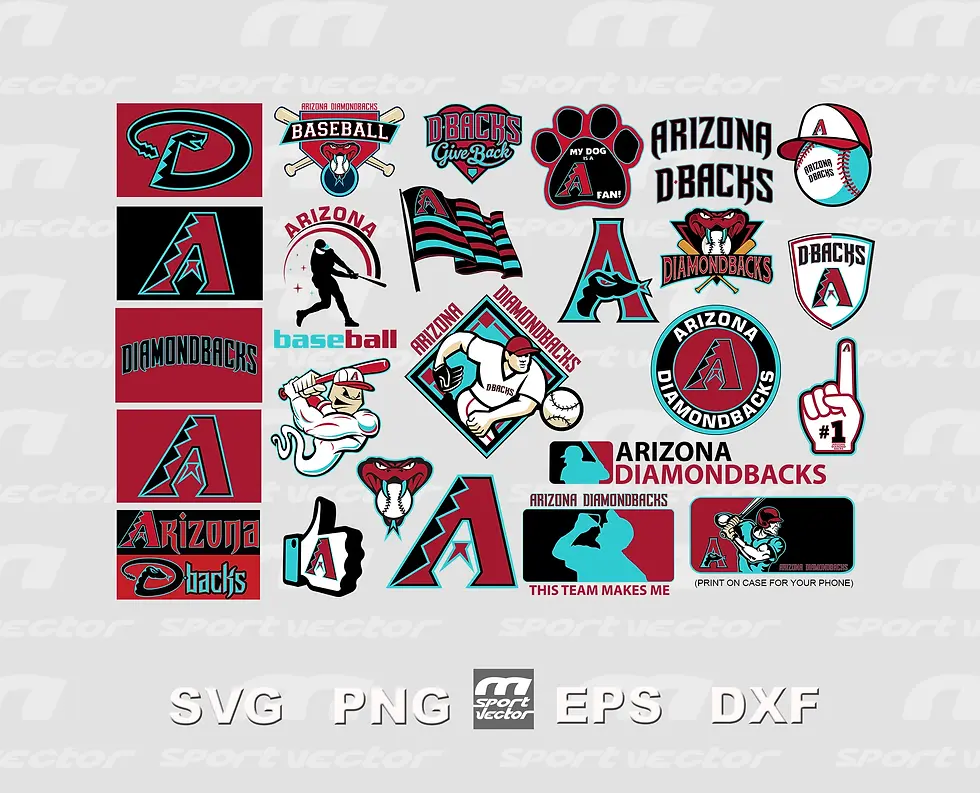 Arizona Diamond Backs MLB Team SVG Bundle | Baseball SVG & MLB Clipart