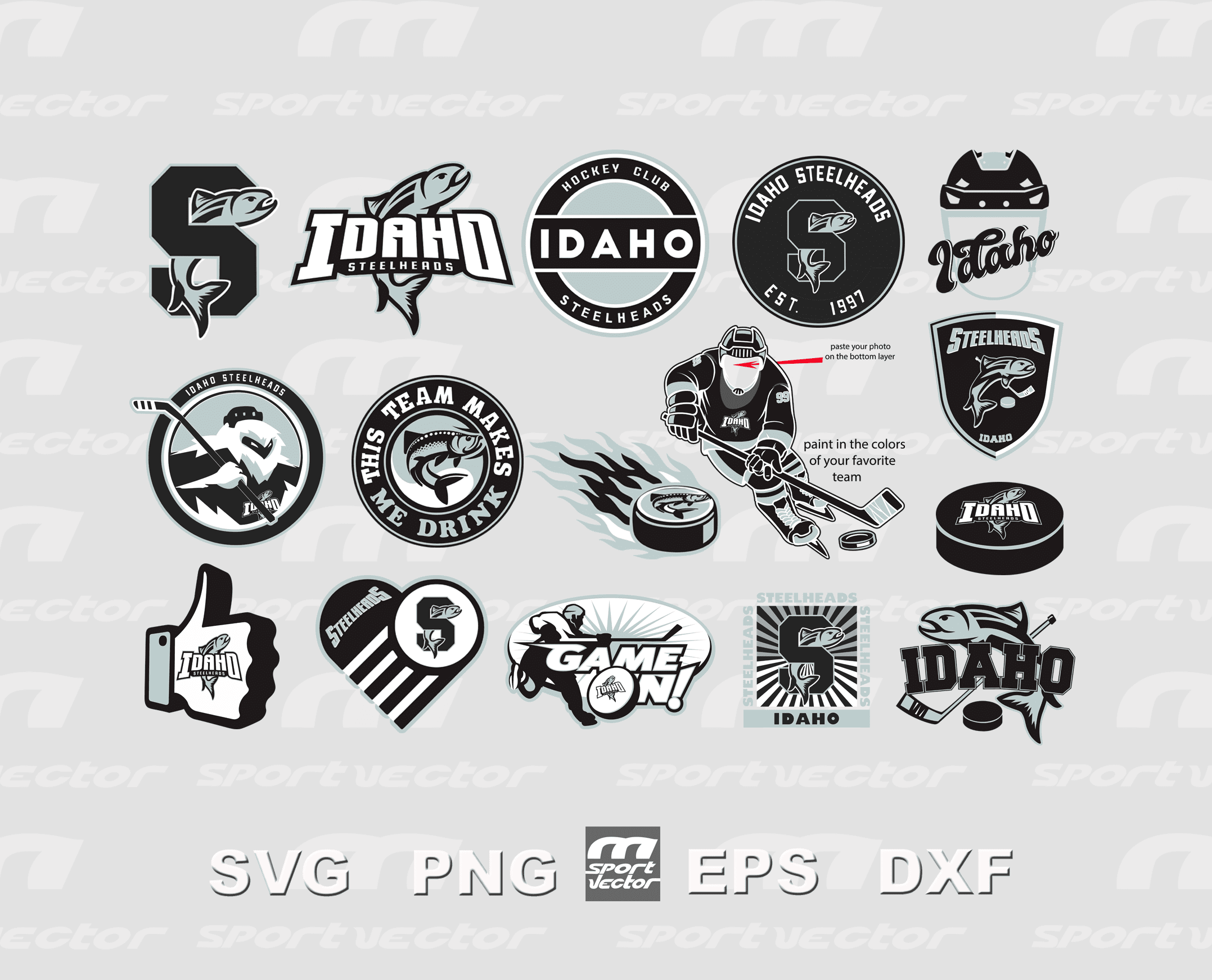 Idaho Steelhead Team ECHL SVG Bundle | Hockey SVG ECHL Clipart
