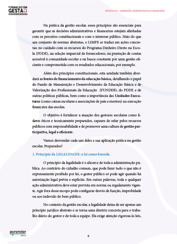 FORMAÇÃO EM GESTÃO - NOVA EDIÇÃO - Módulo 32