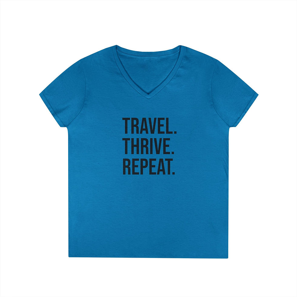 Thumbnail: Travel Thrive Repeat V-Neck T-Shirt