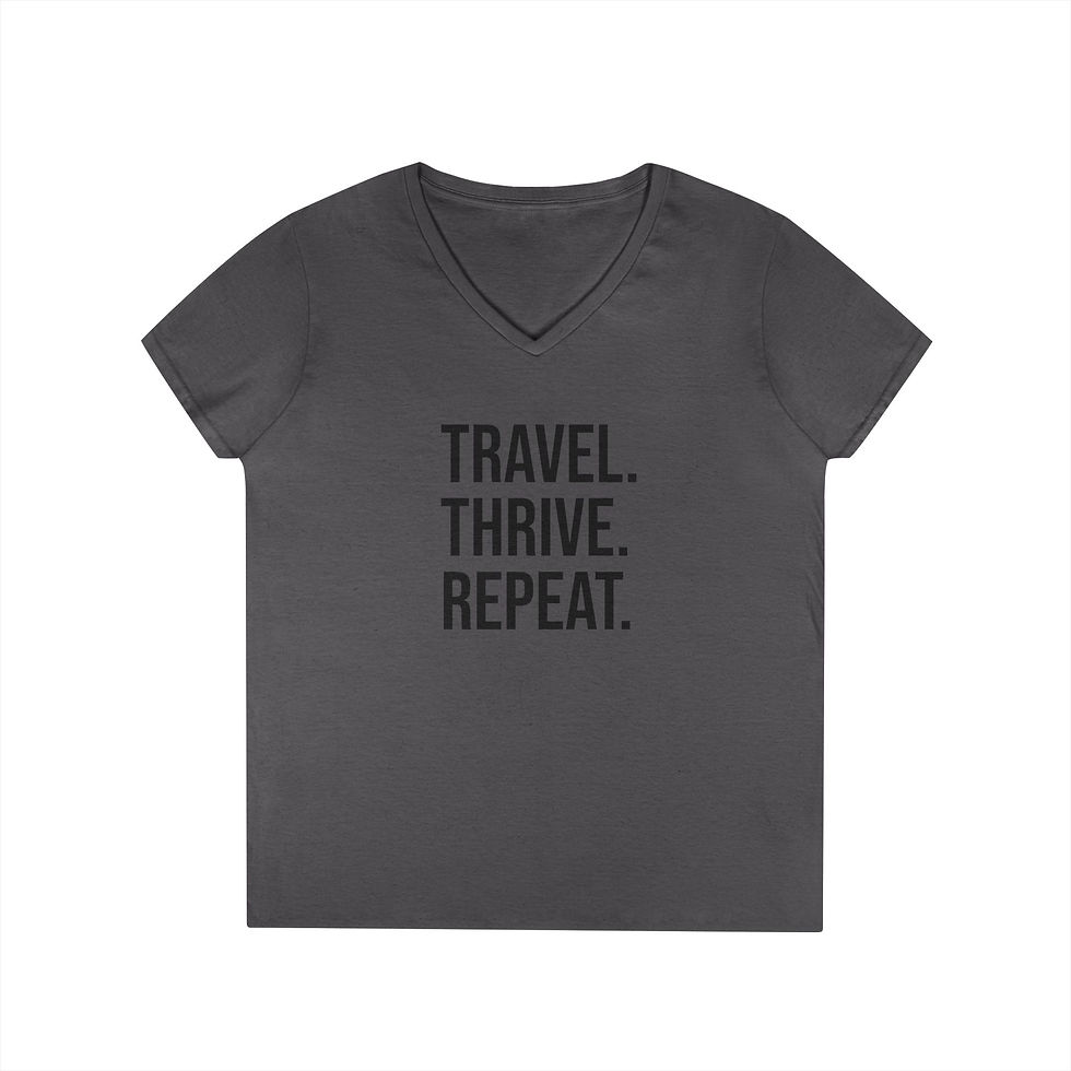 Thumbnail: Travel Thrive Repeat V-Neck T-Shirt