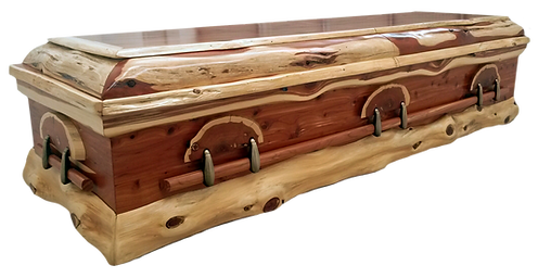 raw edge cedar casket