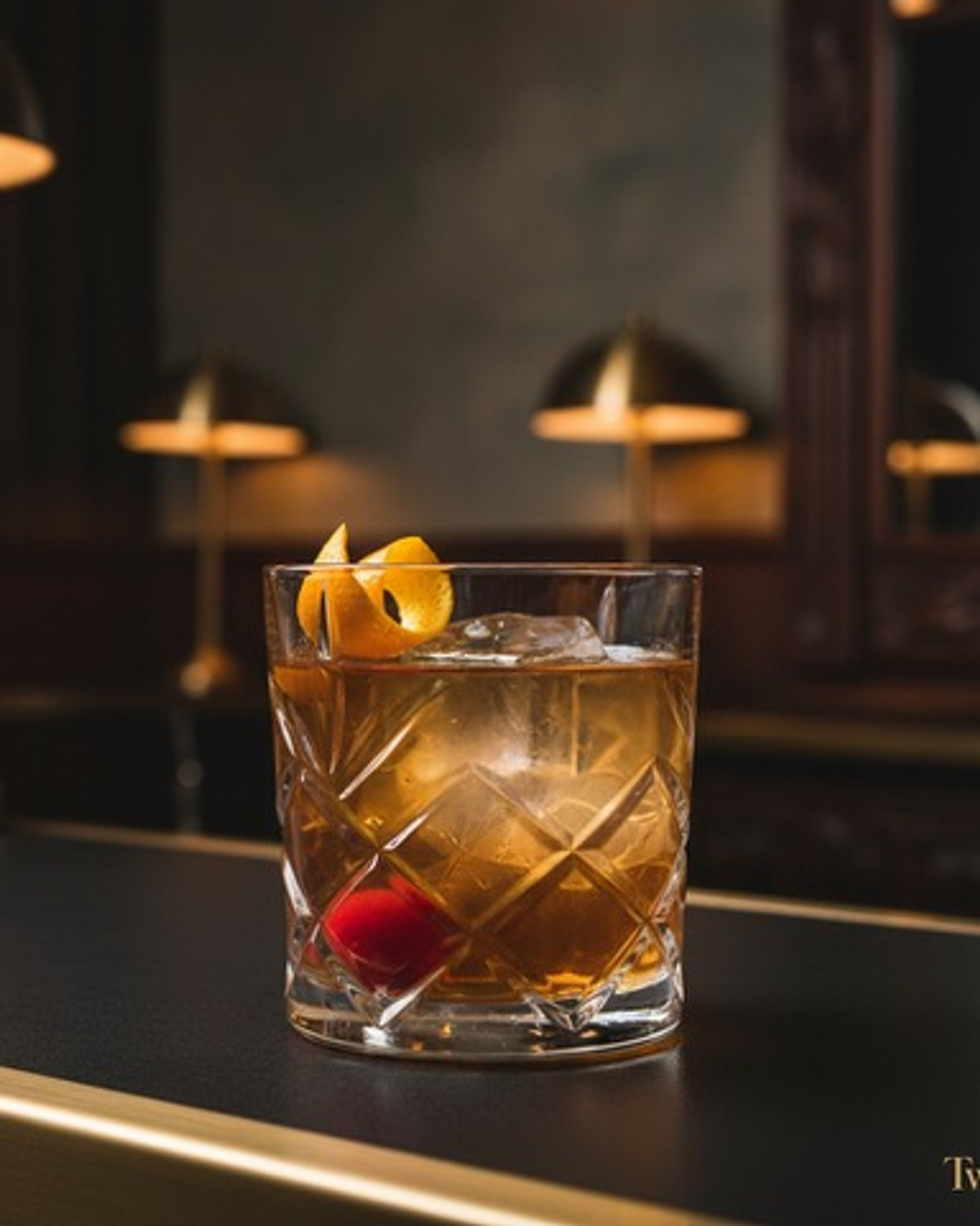An Old Fashioned on the Twent's bar