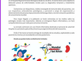 CEPRIN: Jornada Informativa y Preventiva por el Día Mundial del Riñón