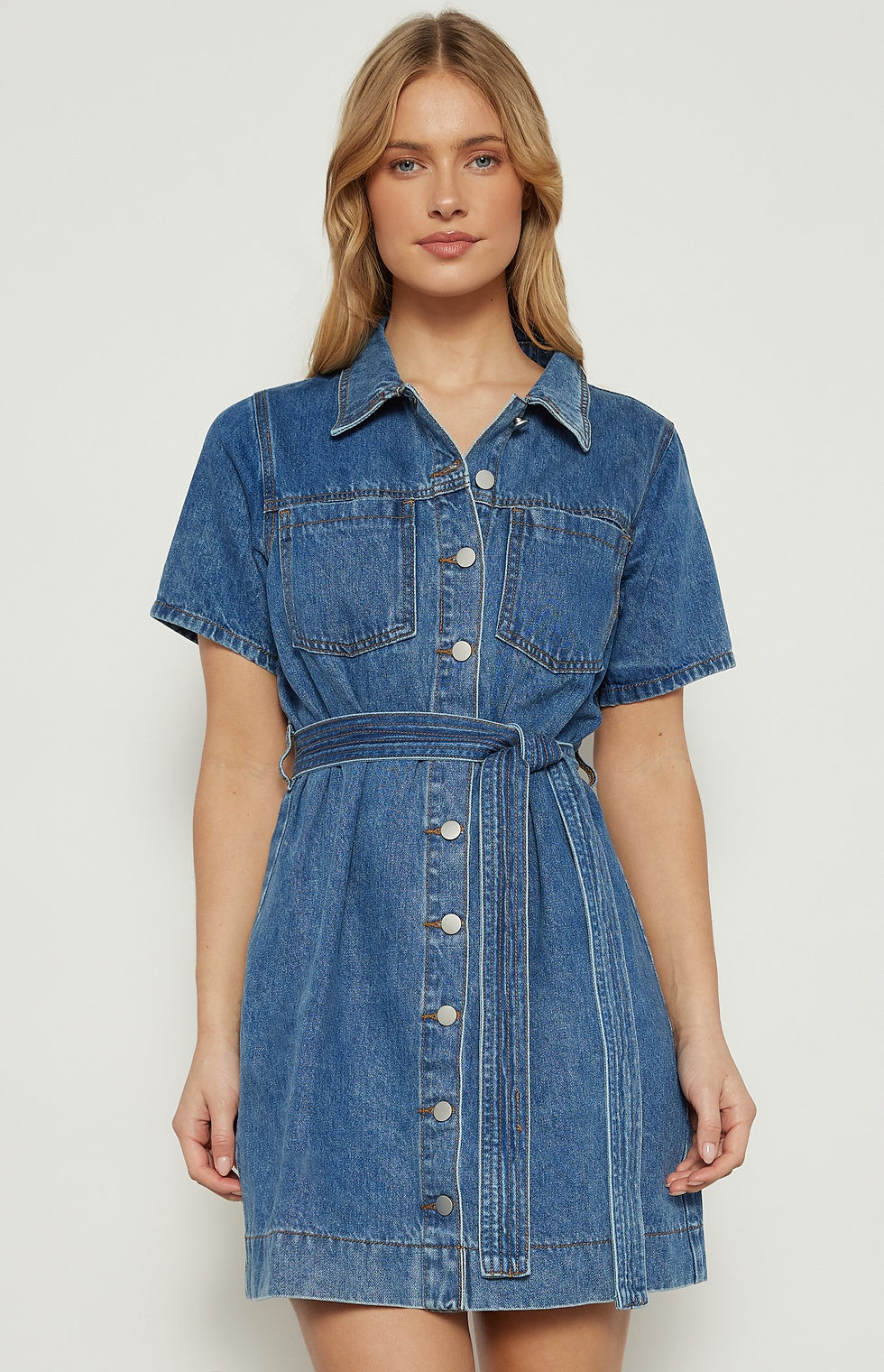 Thumbnail: Denim Mini Dress - WINNIE & CO