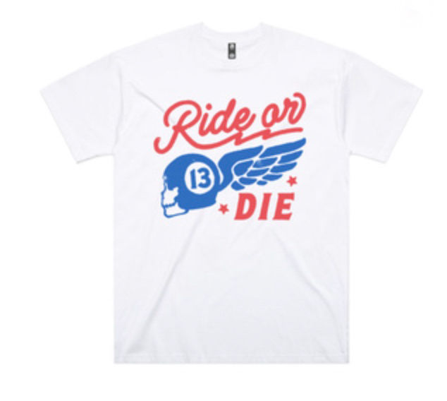 Flat lay Ride or Die Graphic Tee