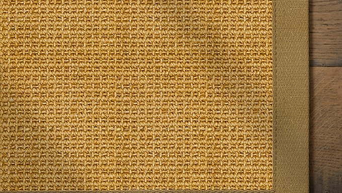 Custom Rug Sisal Big Boucle Classics Corn with Linen Coffee 300cm x 200cm