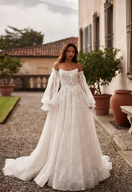 Pollardi style Love Clarisse Ballgown wedding dresses at June Brides Glasgow.