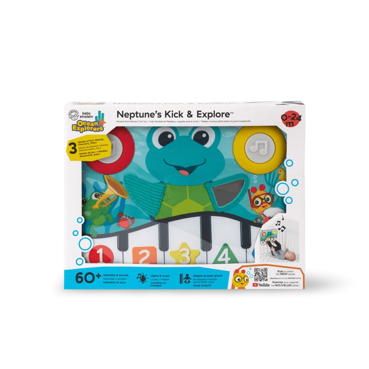 BE NEPTUNE'S KICK & EXPLORE MUSICAL KICK PAD AND CRIB TOY