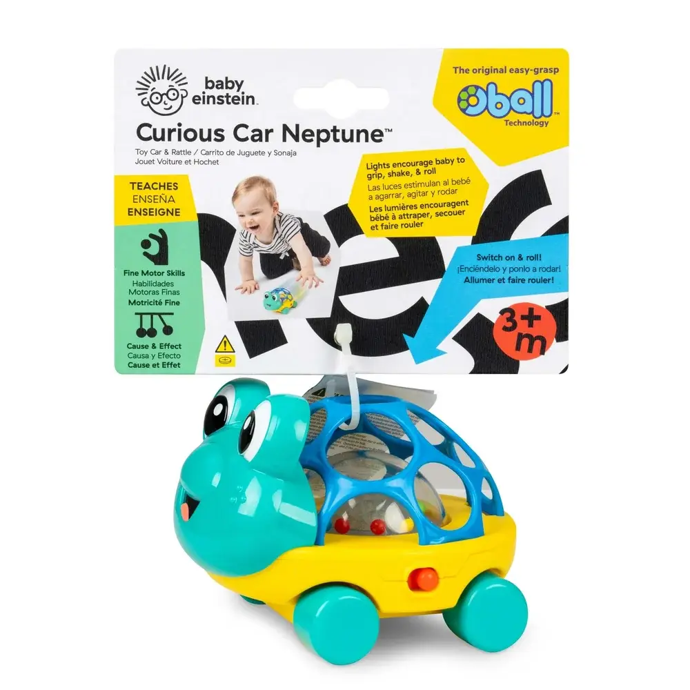 BE CURIOUS CAR NEPTUNE OBALL TOY CAR & RATTLE