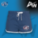 Photo of Girls/Ladies Dance Crazy navy retro shorts on blue background and white ActivWear AW logo in top right corner