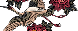 Embroidered Bird and Flowers