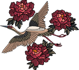 Embroidered Bird and Flowers