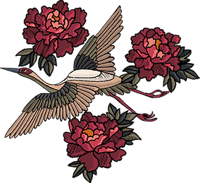 Embroidered Bird and Flowers