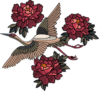 Embroidered Bird and Flowers