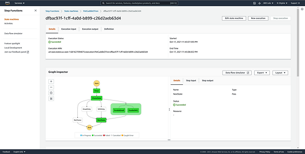 8. step function in progress and monitoring the execution log.png