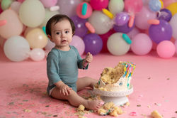 Smash the cake, sesión de 1 año.ón de fotos de recién nacido y bebés