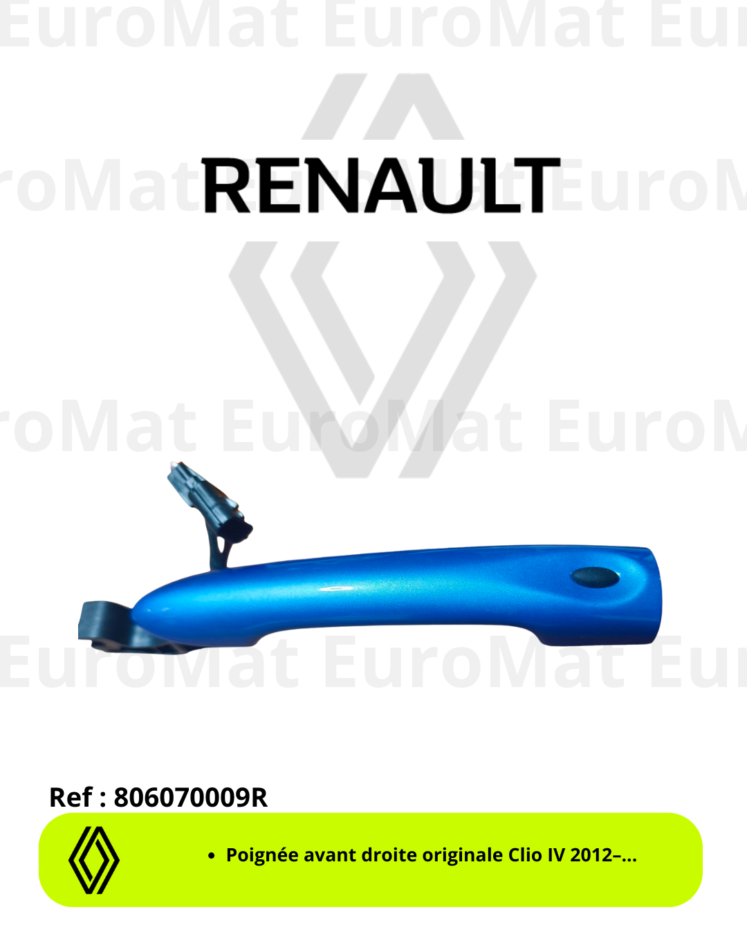 Poignée neuve avant droite bleu malte métallisé Renault Clio IV 2012–... - Ré...