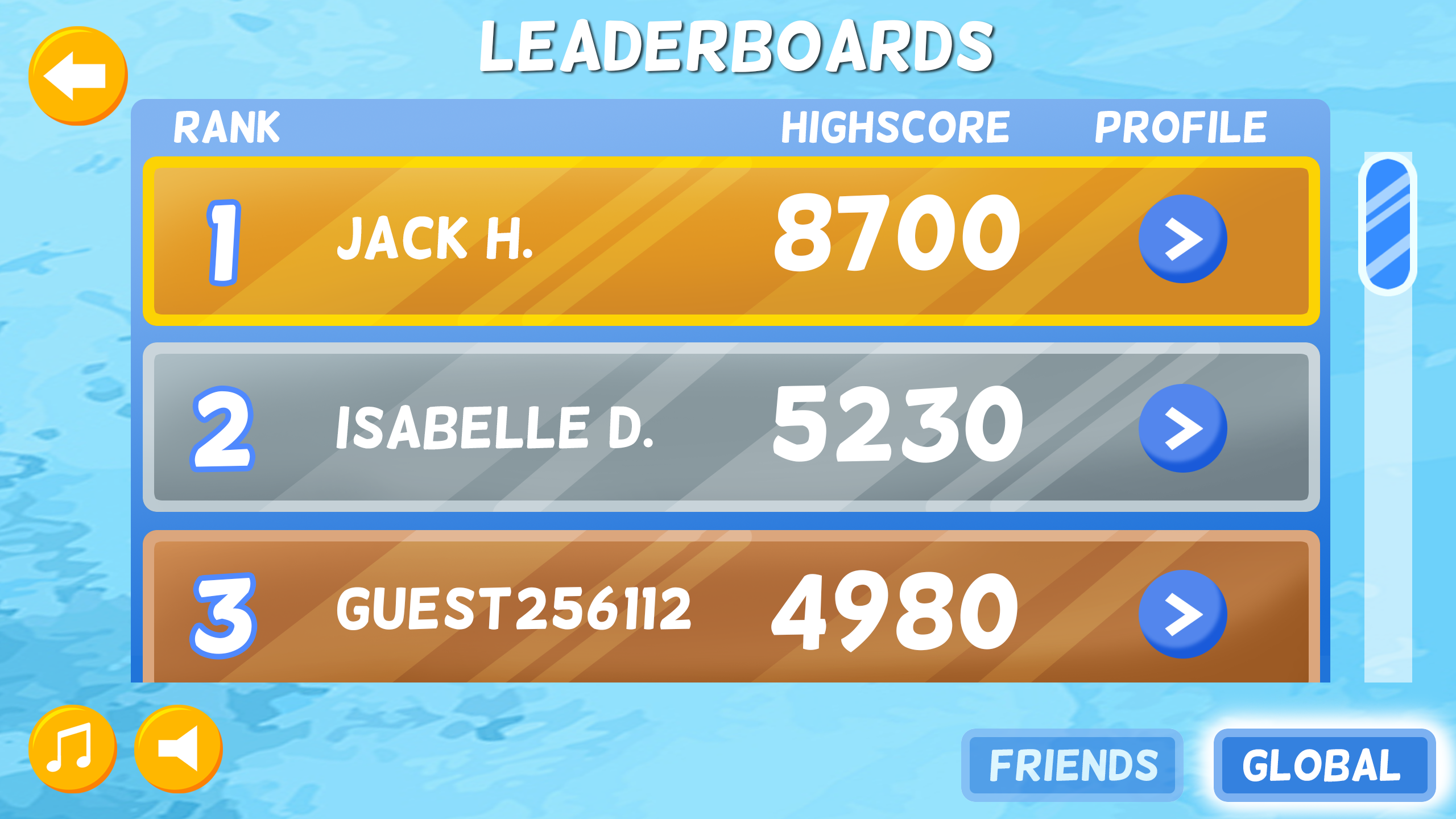 Leaderboards Page