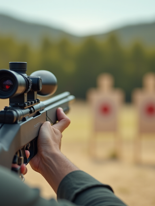 Eye-level view of a training range with targets set up