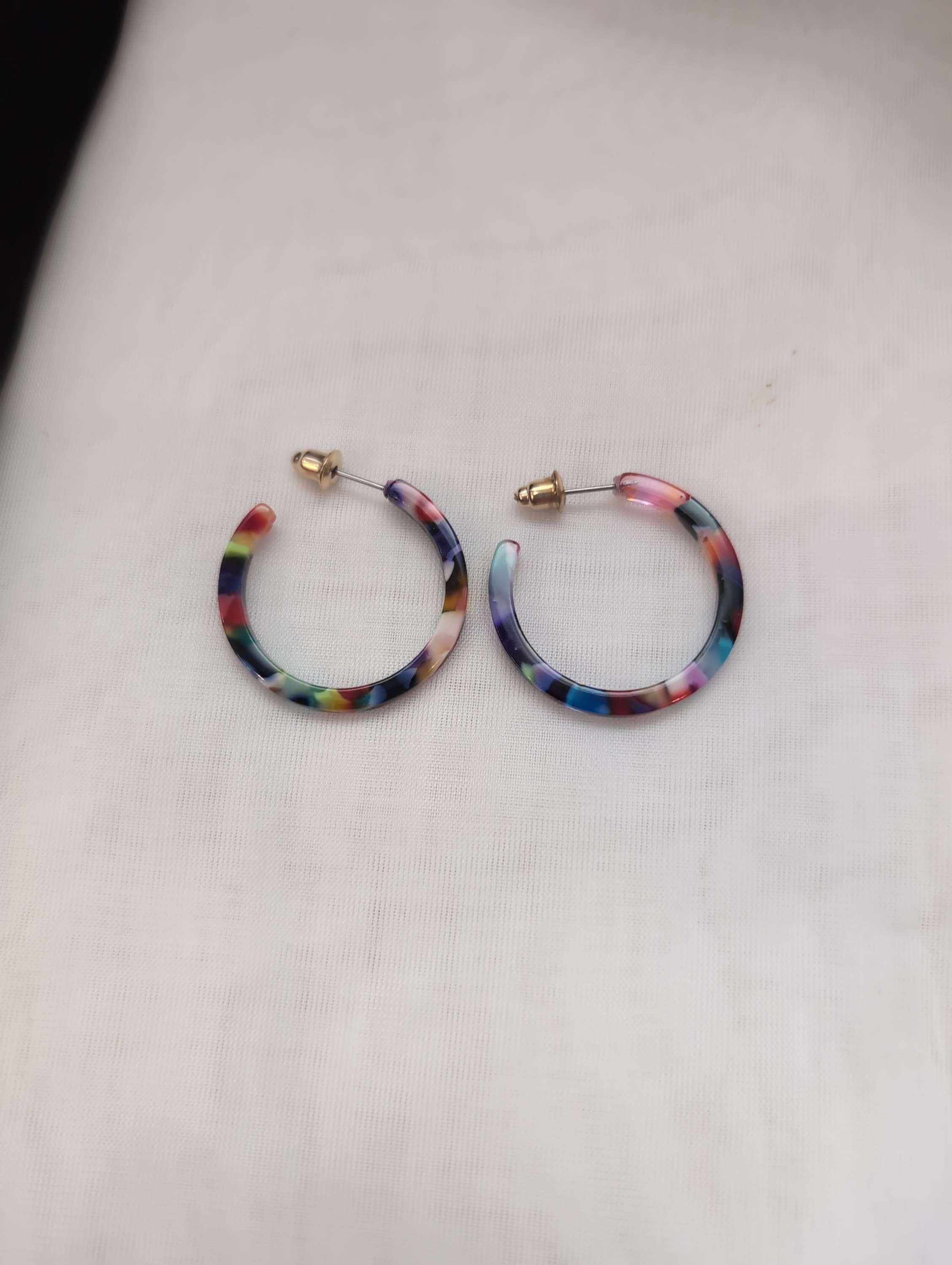 Bright Multi-Color Hoop Earrings