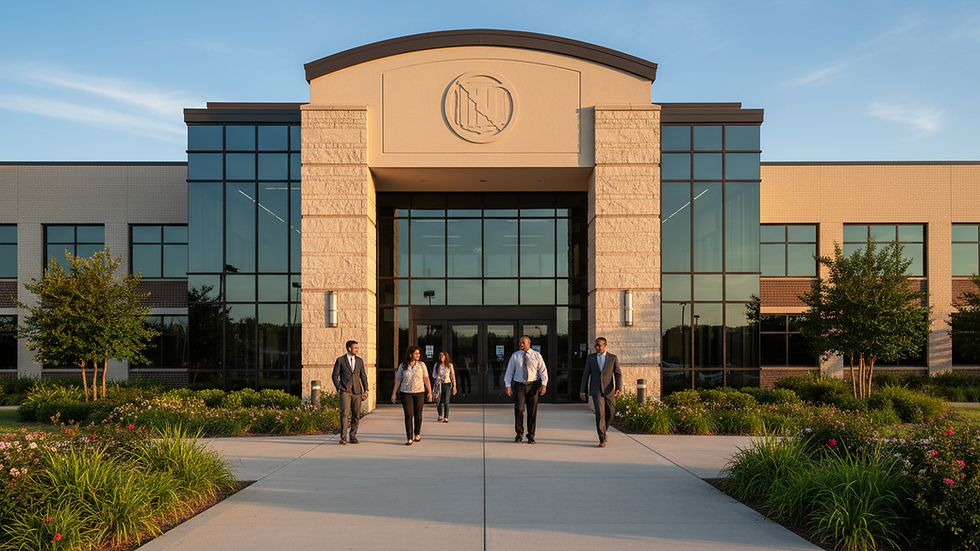 Eye-level view of Oklahoma Department of Public Safety building entrance