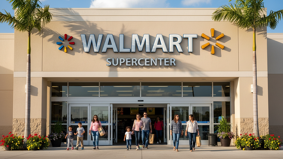 Close-up view of a Walmart store entrance with visible signage