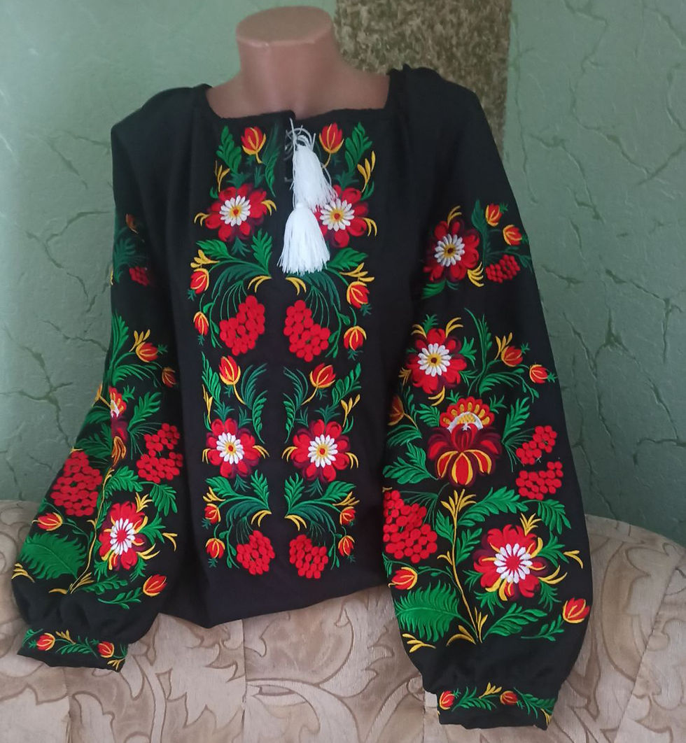 Прев'ю: Вишиванка, жіноча вишивана блузка на чорному домотканому (Арт. 02813)