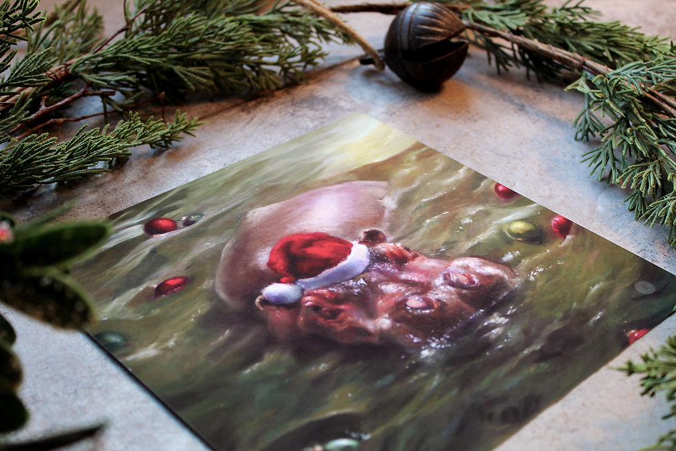 Thumbnail: "Hippopotamus for Christmas" print