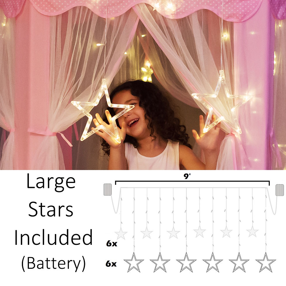 Thumbnail: Princess Castle Tent with Large Star Lights String, Durable Kids Playhouse