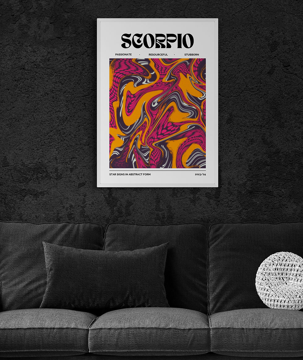 Küçük resim: Akrep Burcu Soyut ve Çarpıcı Yıldız Haritası Posteri
