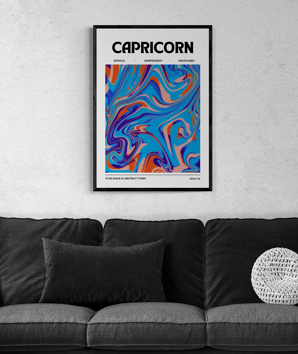 Küçük resim: Oğlak Burcu Modern ve Soyut Yıldız Haritası Posteri