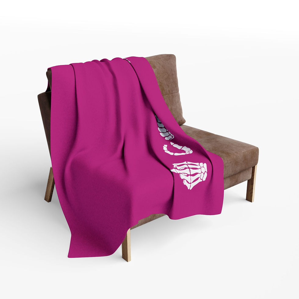 Thumbnail: Pink F Cancer Fleece Blanket with art by Becky Hample