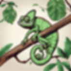 Chameleon on a tree branch