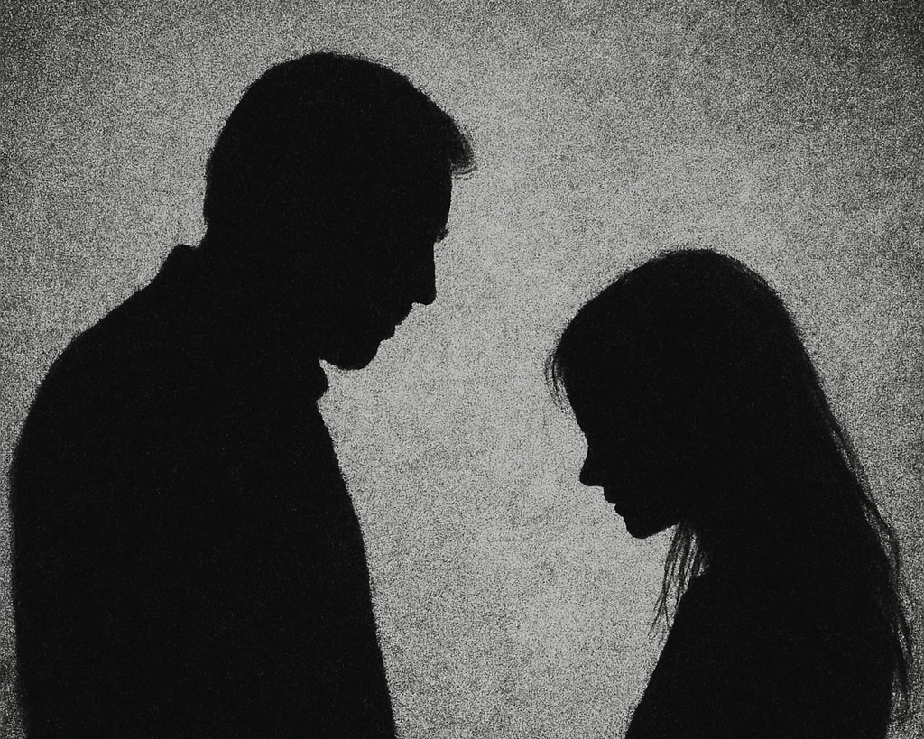 This shadowy image was created by AI to represent the power dynamic found in abuse cases.