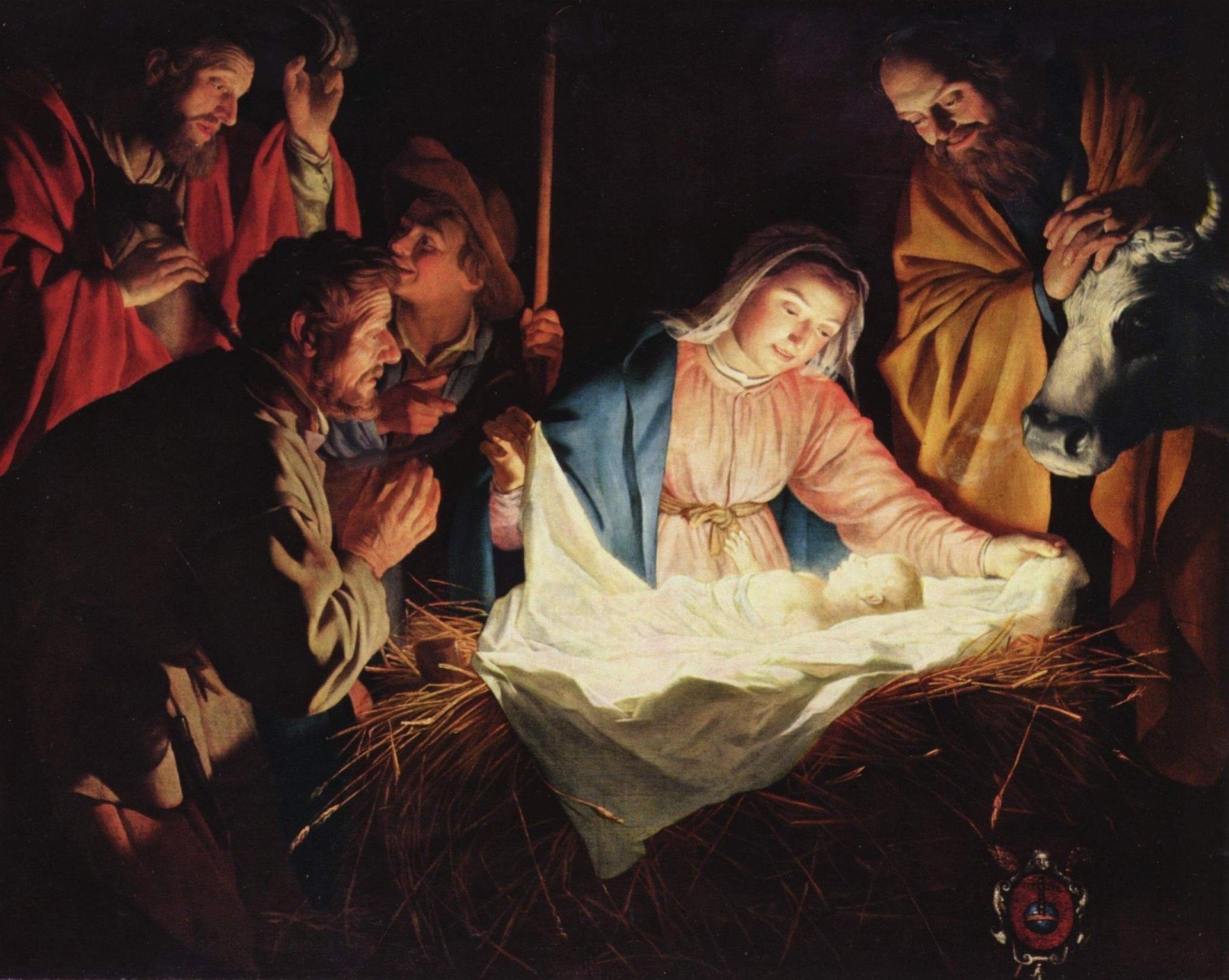artistic image of christ in the manger