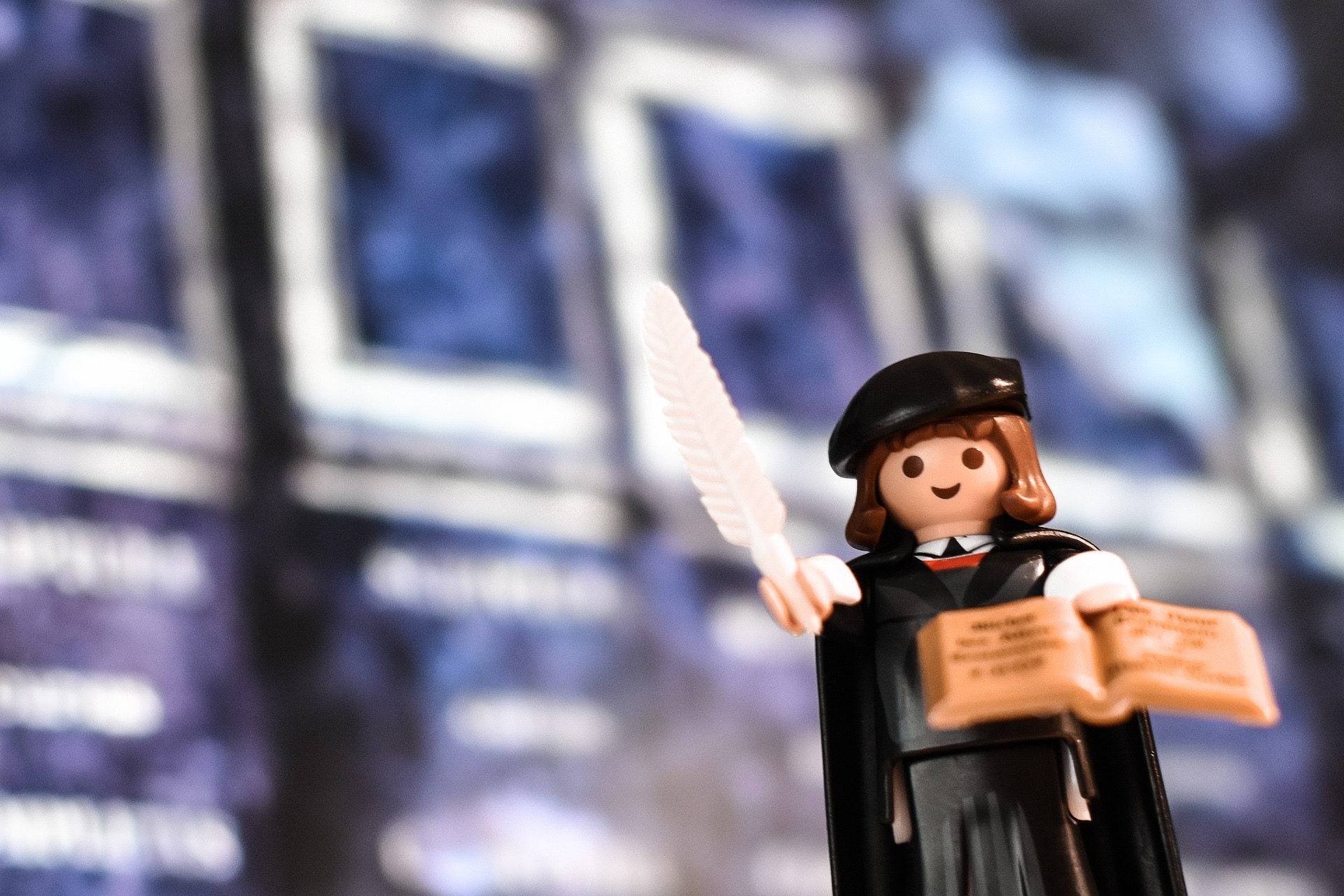 ai image of a lego evangelist